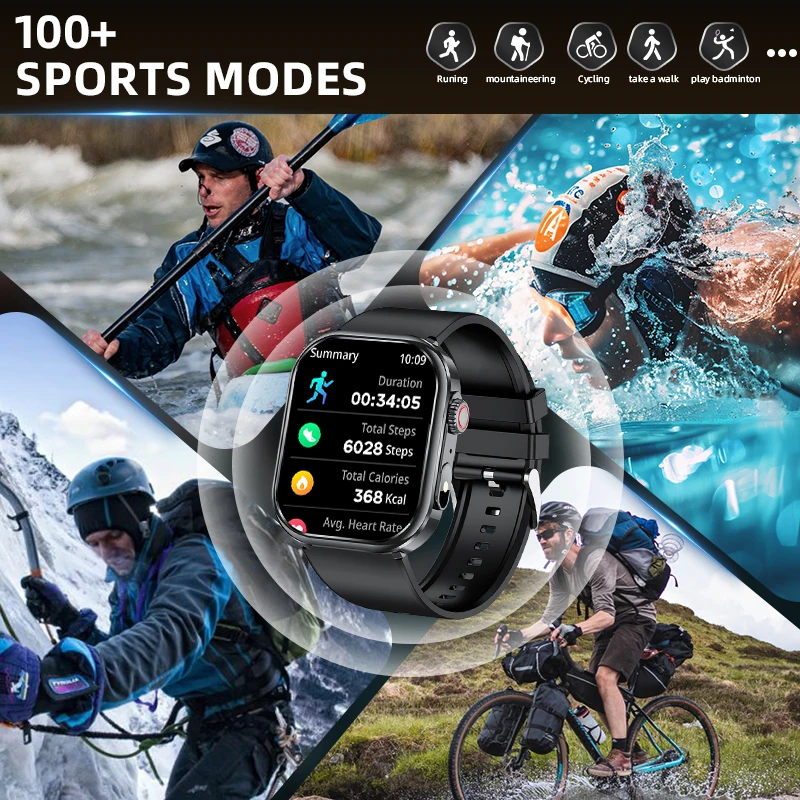 LIGE New Smartwatch Men Women AI Voice Bluetooth Call Sport Fitness Health Monitor Watches 2.01” HD Large Screen Smart Watch Man