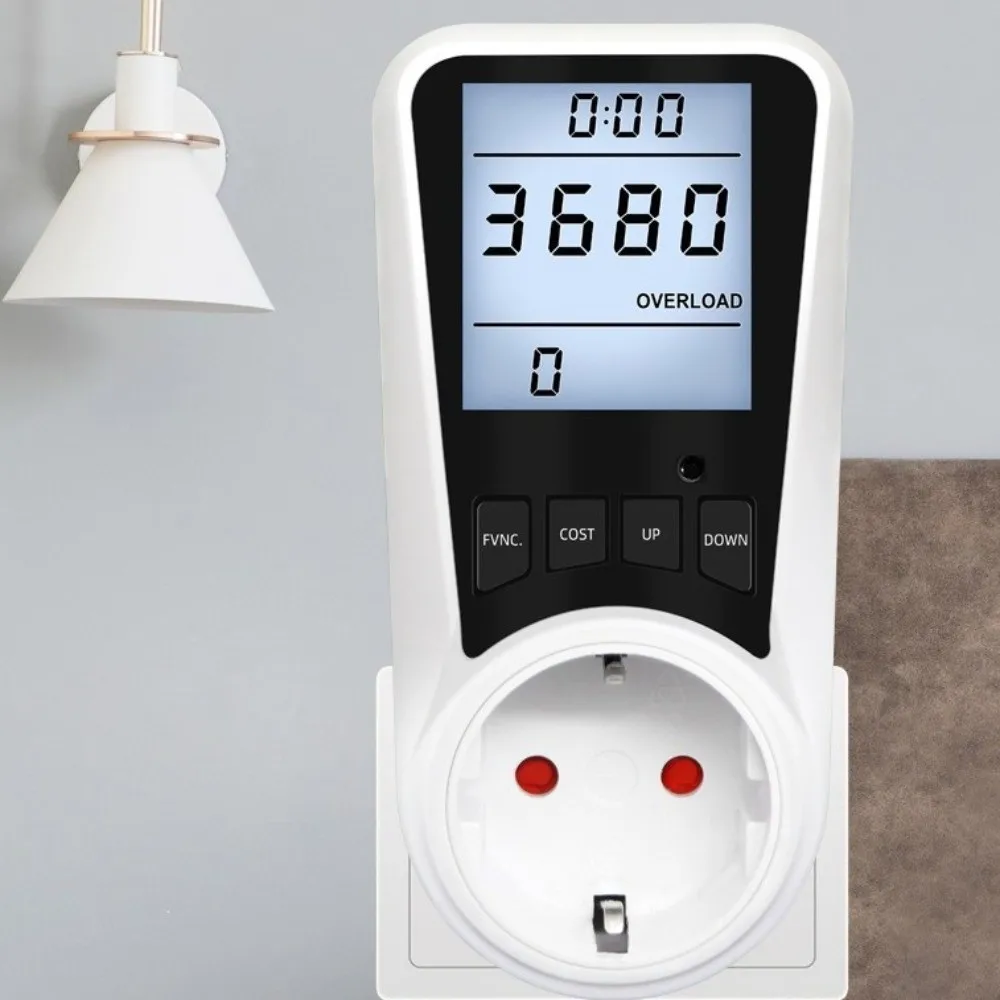 Digital Display Electrical Energy Monitor Socket LCD Screen Backlight Power Meter EU/US/UK Plug Real-time Monitoring