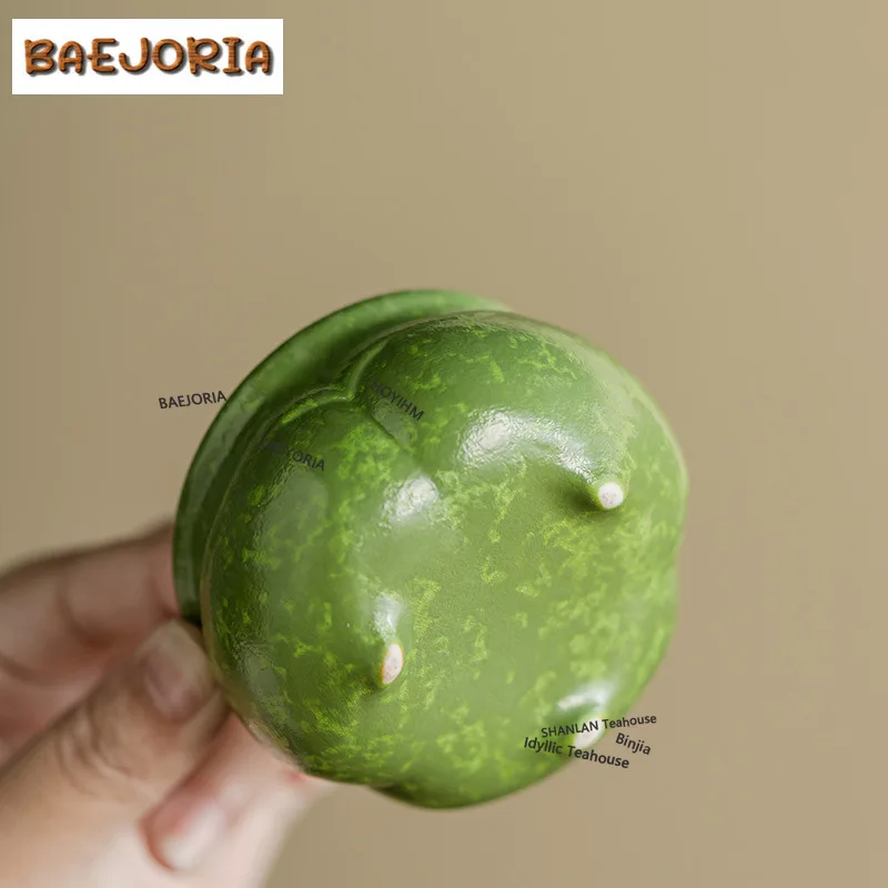 BAEJORIA Brownish Green Persimmon Shape Incense Holder Incense Waterfall Incense Burners Consecrate Censer Home Ornaments Gift