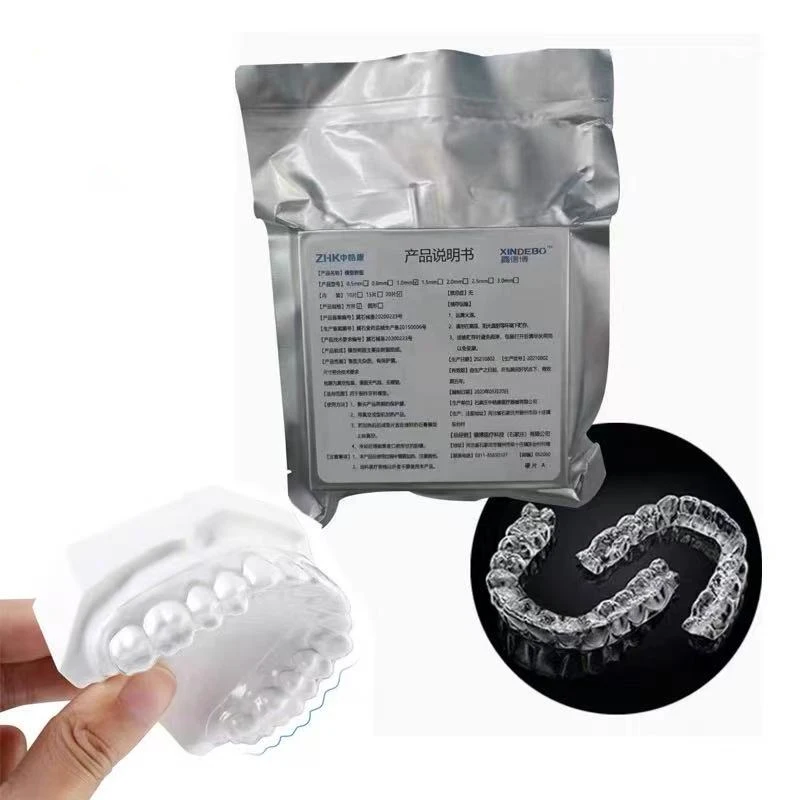 Dispositif de fixation d'attelle orthodontique dentaire, feuille de formage sous vide, diaphragme buccal en plastique souple et dur, feuille de Film souple, 10 pièces