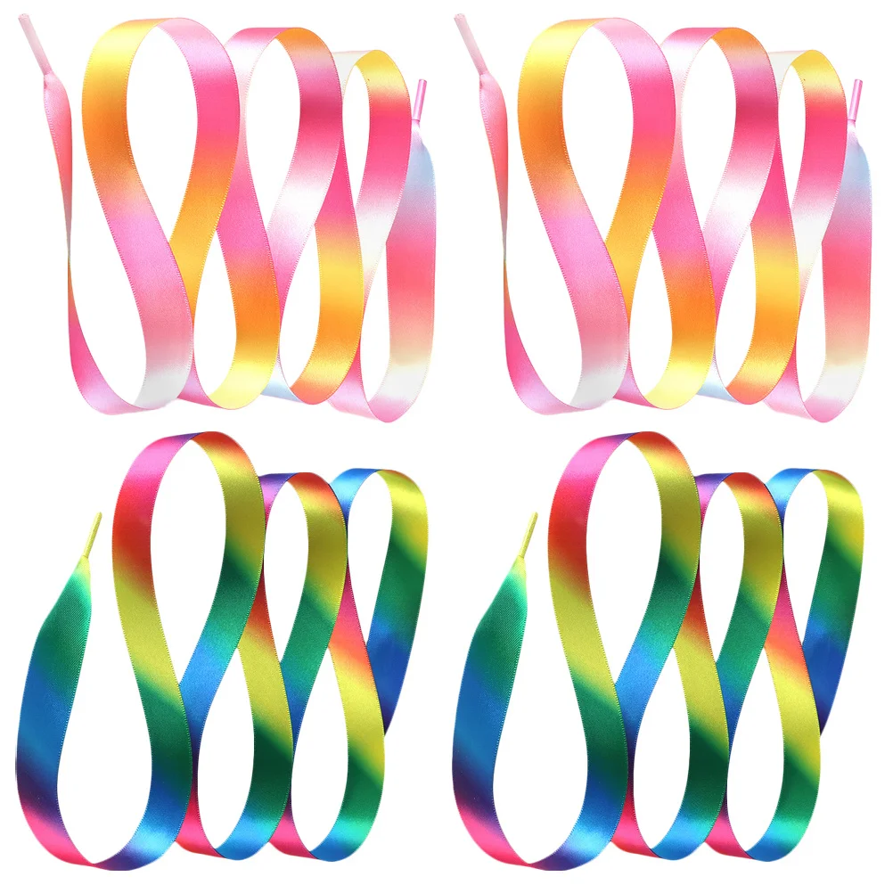 

2Pairs Rainbow Pattern Shoelaces 140Cm Polyester Sports Shoes Laces for Men Women Sneakers Canvas Skate Shoe Accessories