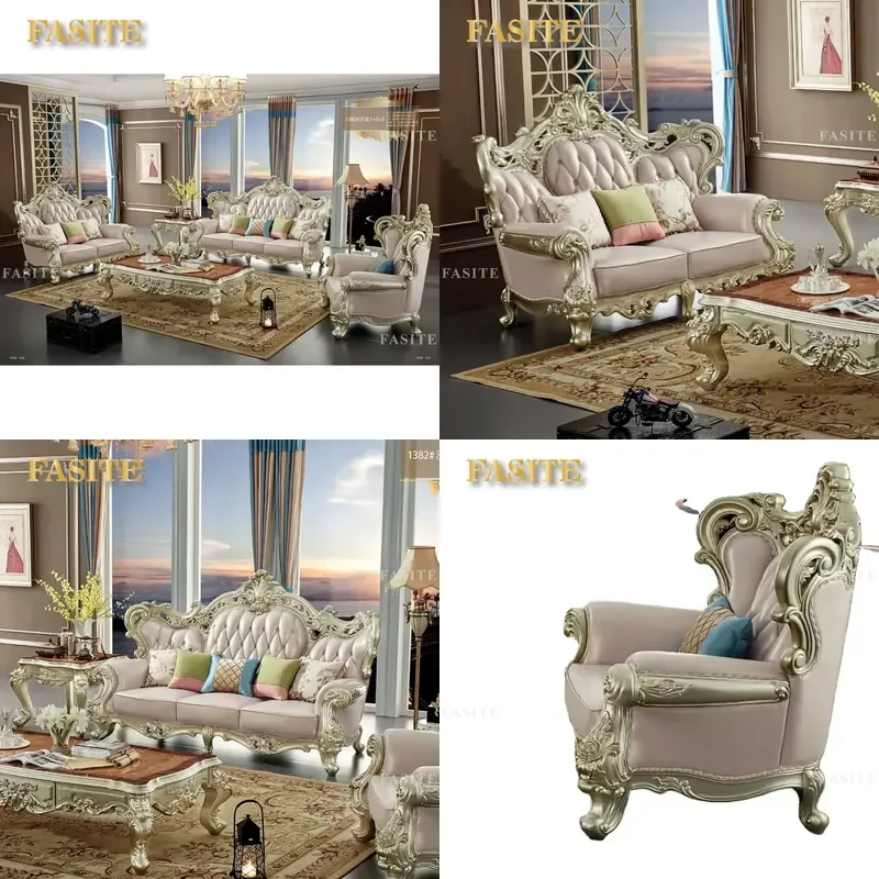 For Wood Home Furniture Sofa Set Cheap Modern Real Wood Living Room Luxury Sofas European Style Living Room Couch