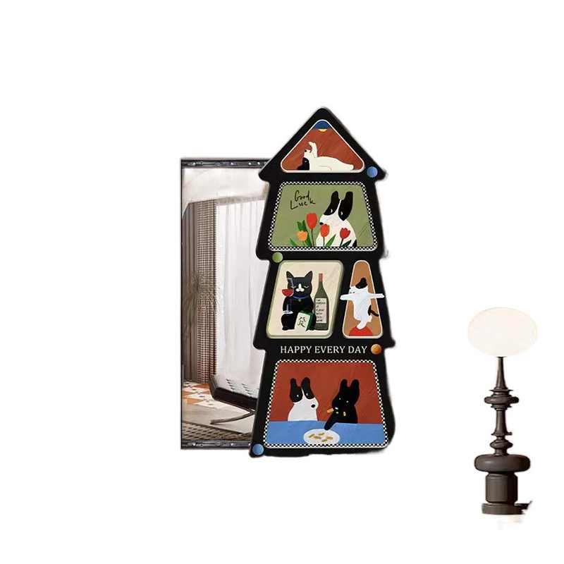 

Invisible push-pull full-body mirror dopamine dressing wall-attached hidden mirror bedroom Xuan