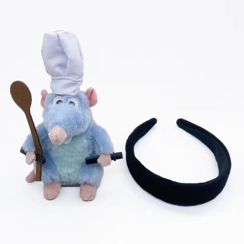 Ratatouille Hairpin Disney Series Headdress Remy Plush Toy Wide-brimmed Headband Decoration Creative Household girl gifts