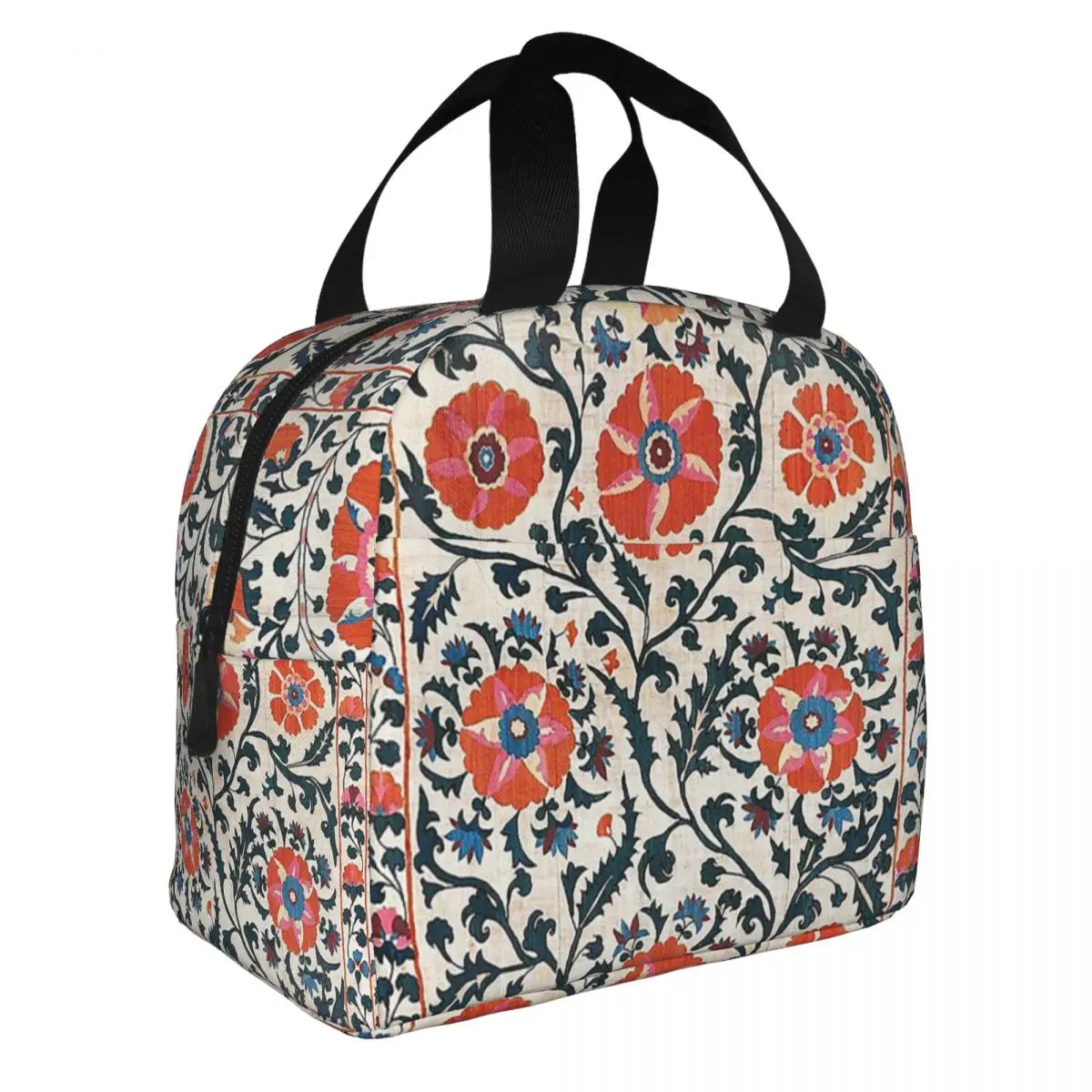 

Lunch Bags for Women Kids Antique Boho Bohemian Floral Thermal Cooler Portable Picnic Oxford Lunch Box Handbags