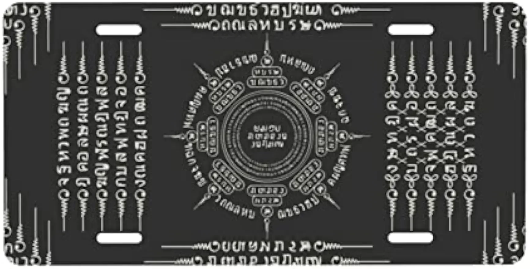 

Muay Thai Sacred Symbol License Plate Cover Metal Aluminium Car Novelty License Plate Frame Tag for US Vehicle 6 X 12 Inch