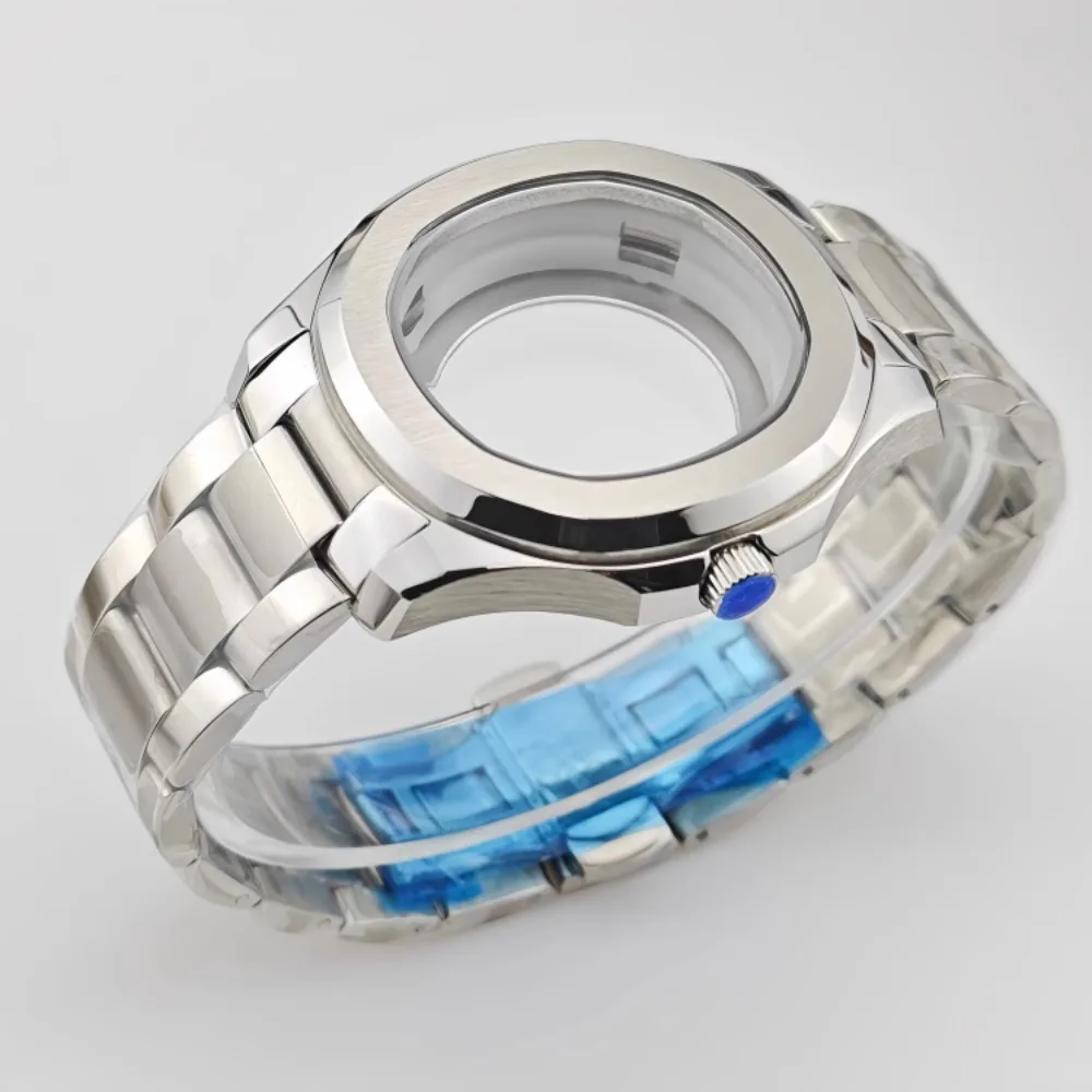 NH35 Custodia in PP 44mm Cassa in oro rosa argento Quadrante da 32 mm Accessori per orologi subacquei in acciaio inossidabile NH35 Quadrante con griglia verde