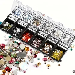 Jewelry Container Transparent 12 Grids Dustproof Nail Charm Organize Plastic Nail Art Decoration Loose Bead Jewelry Storage Box