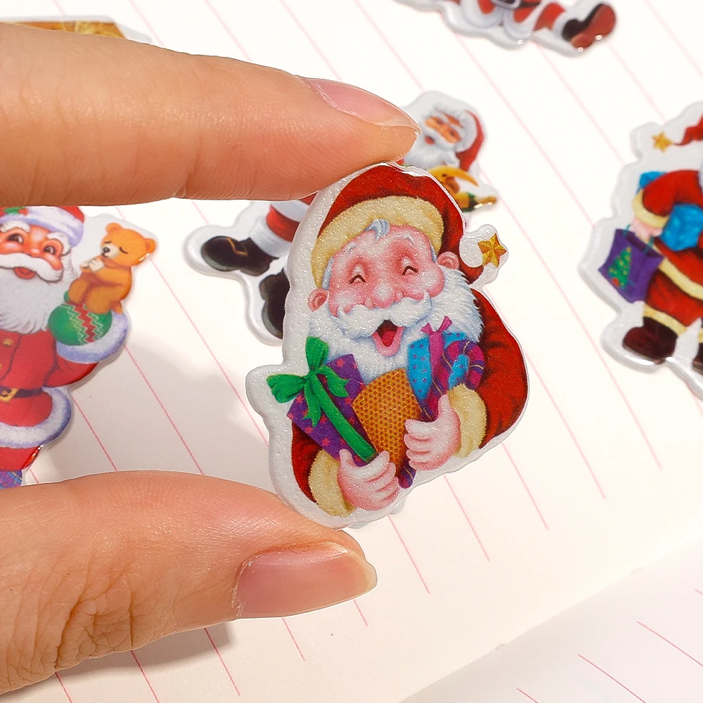 Christmas Series Glass Bubble Stickers Wholesale Toys Santa Three-dimensional 3D Bubble Stickers for Children DIY Handmade Gifts