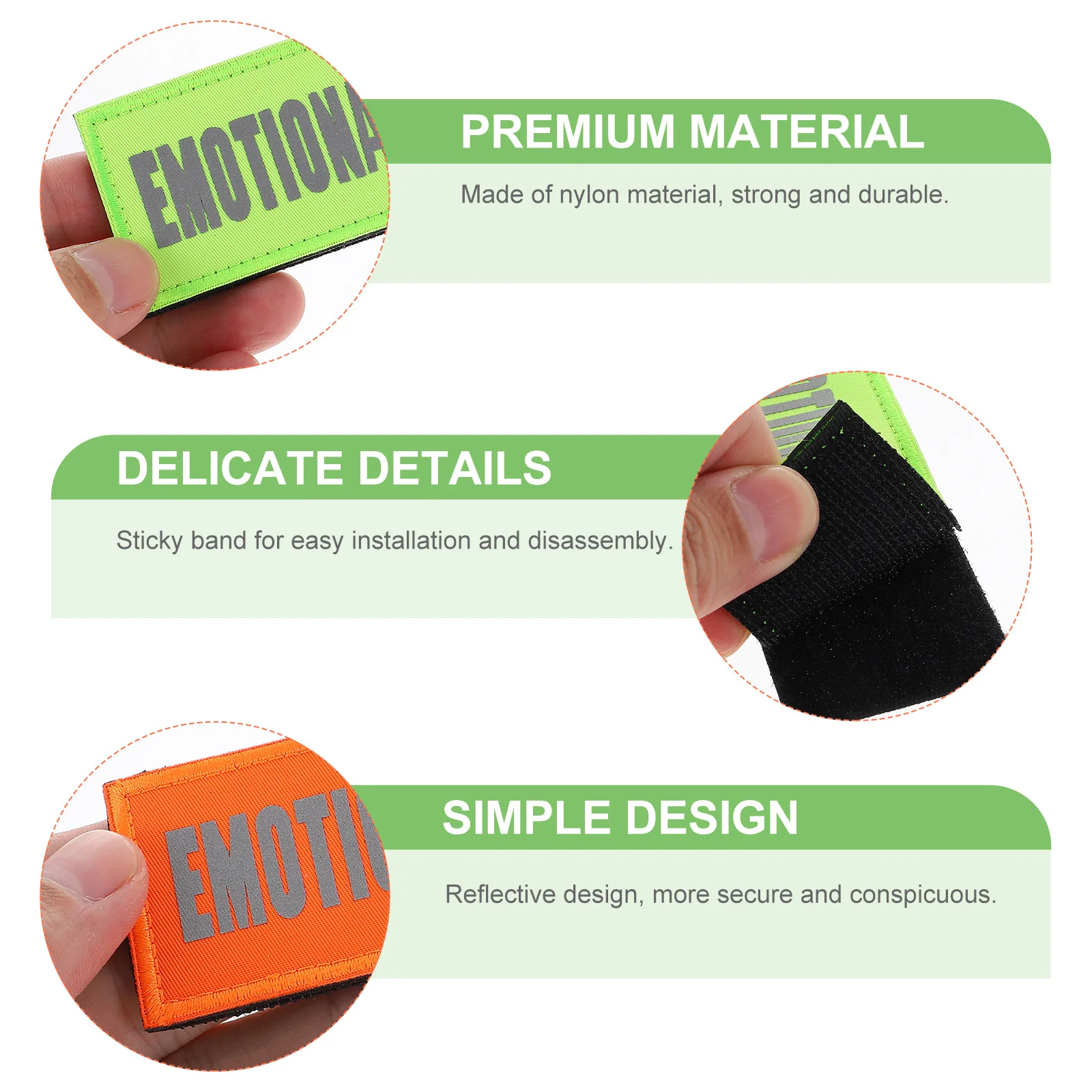 

4pcs Pet Harness Patches Wear-Resistant Durable Dog Vest Decor Outdoor Accessory For Daily Walk Jogging