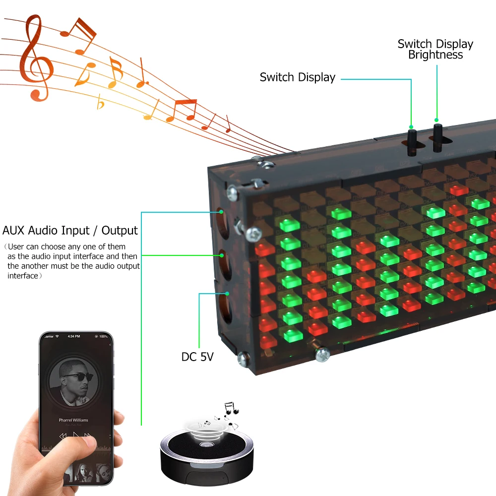 Elektroniczny zestaw zrób to sam LED spektrum muzyki migający wskaźnik poziomu Audio C51 kontroler MCU zestaw do lutowania