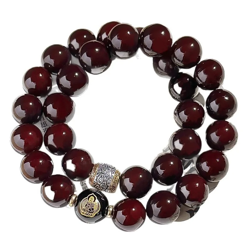 Large Size Double Loop Candied Core Liver Red Bodhi Bracelet with Chinese Zodiac Beads for Luck Gifts
