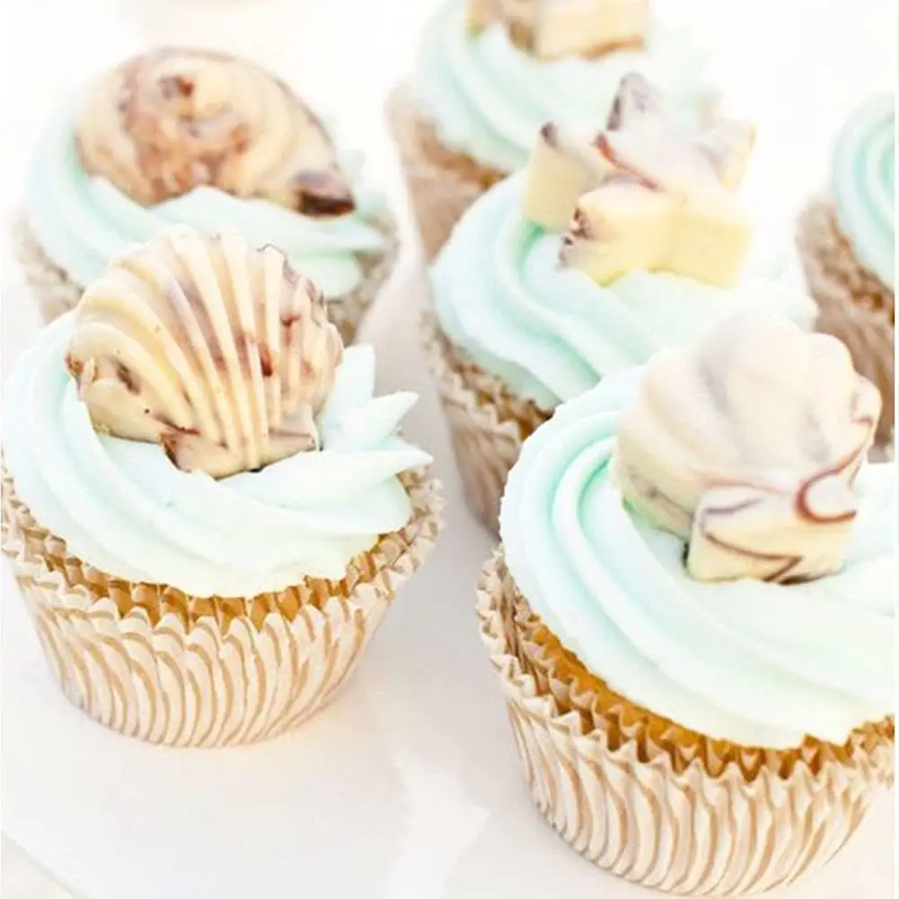 Moldes De Fondant Con Temática Marina, 4 Piezas, Cola De Sirena, Concha