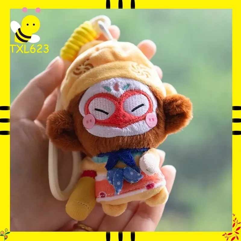 Hot Monkey King Portachiavi in peluche Sun Wukong Doll Cultural Creativo Ciondolo Morbido Peluche per Zaino Ornamento Regalo
