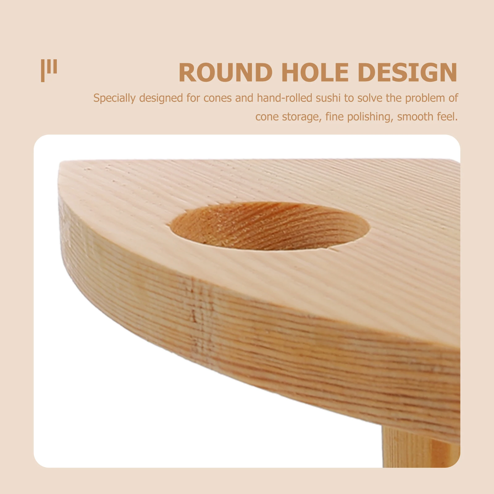 

Wooden Sushi Stand 1 Hole Ice Cream Cone Holder Storage Rack Ice Cream Cone Holder Cafe Restaurant Party Use