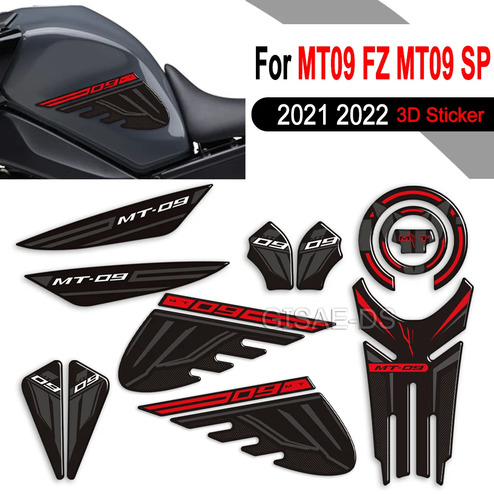 For Yamaha MT-09 MT09 MT FZ 09 SP Motorcycle Fuel Tank Pad Protector Stickers Body Fairing Fender Emblem Decal 2021 2022