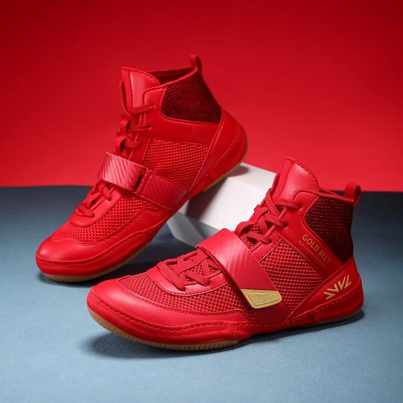 

Professional Boxing Shoes Men Black Red Wrestling Boots for Mens Competition Sport Gym Training Shoes Man Sports Shoe