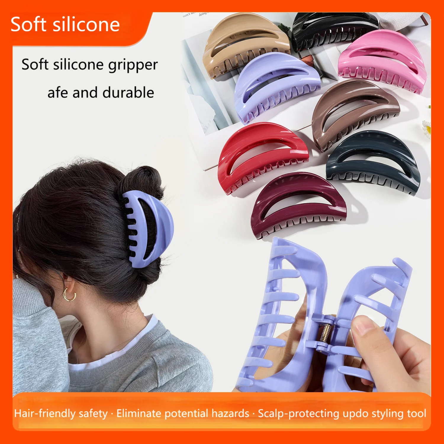 

Minimalist Soft Silicone Hair Clip Gentle on the Scalp, Eliminates Safety Hazards Scalp Protection Hairpin Hair Accessories