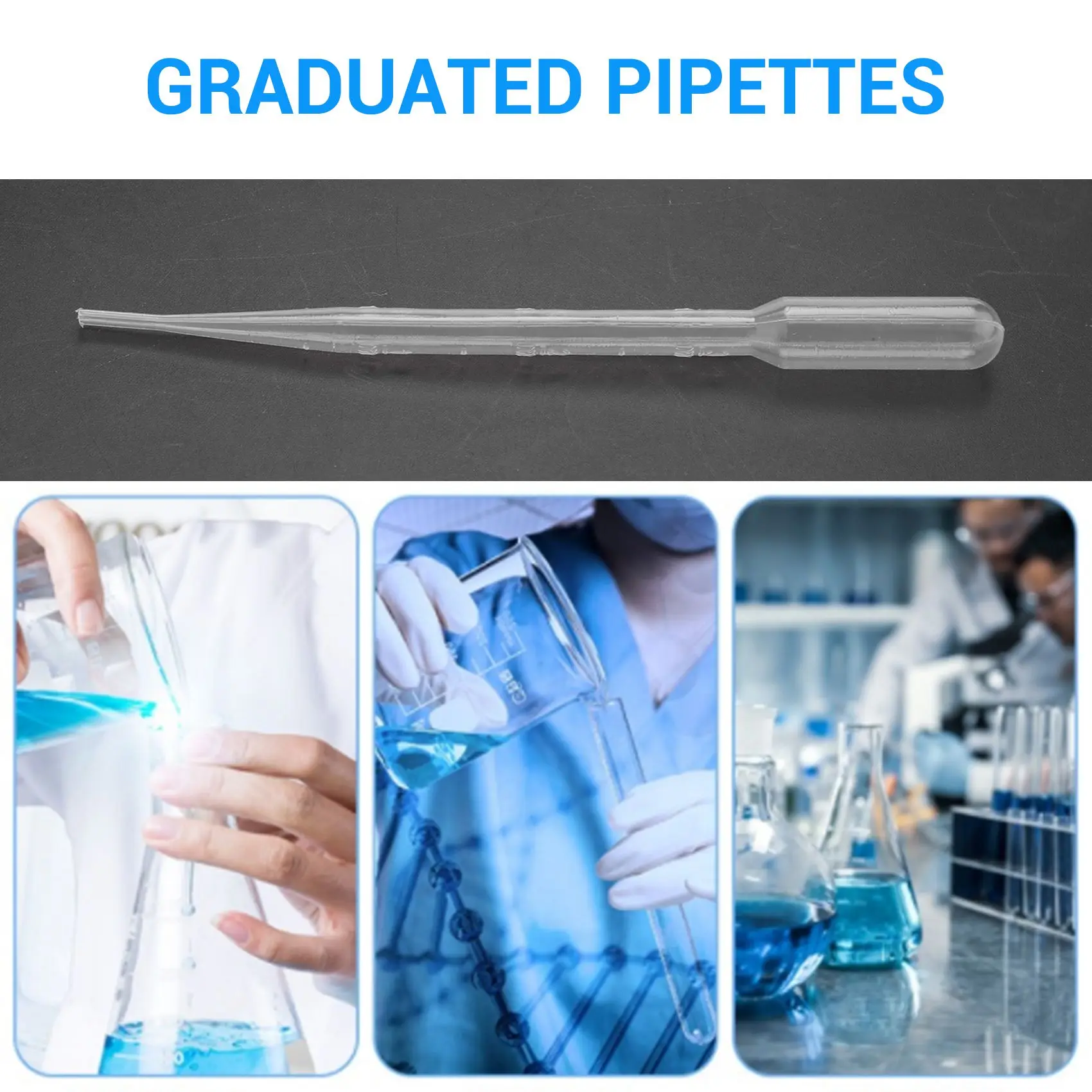 100PCS Graduated Pipettes Dropper Polyethylene (3ml)
