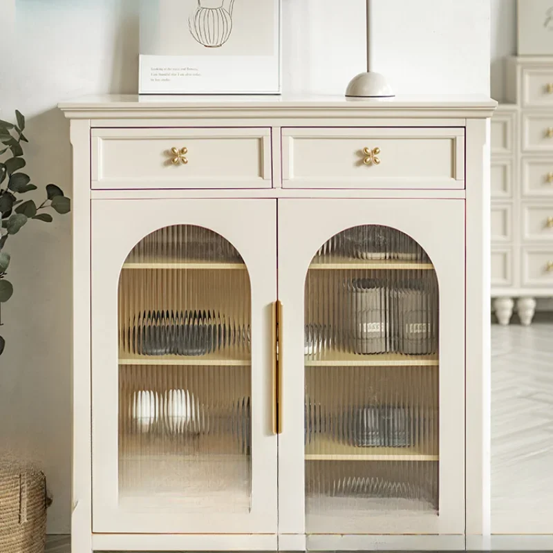 Grid shoe cabinet, entrance cabinet, integrated door storage, medieval light luxury storage, foyer cabinet