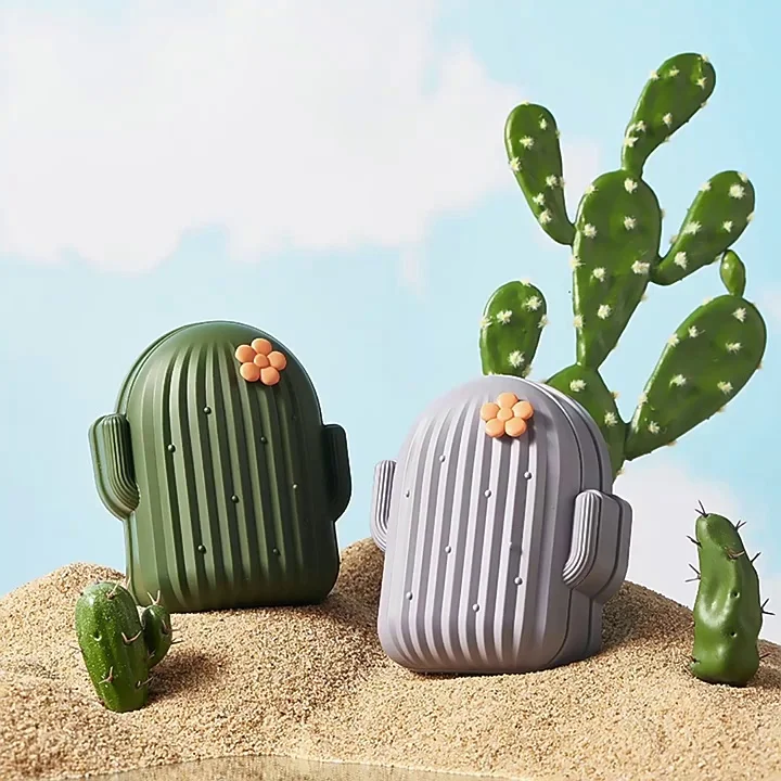 Cactus Soap Dish Creative Drainage Punching Free Toilet with Lid Bathroom Soap Holder Laundry Soap Box Soap Holder