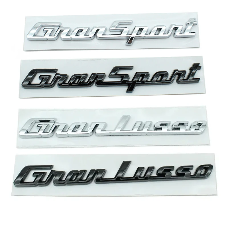 

3D Car Trunk Gransport Granlusso Letters Logo Badge Fender Emblem Sticker For Maserati Ghibli GTS Coupe Quattroporte Accessories