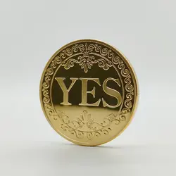 1PC Bronze Yes or No Commemorative Coin Souvenir Non-currency Coins Game Prop Challenge Coins Collection Decoration Crafts