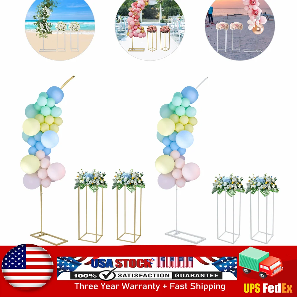 

Ballon Arch Stand and 2 Flower Stands Arch Backdrop Stand for Parties Wedding Flower Stand