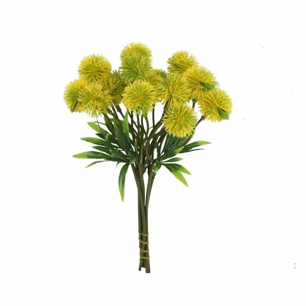 Realistic Artificial Scallion Ball Flower Plastic Real Touch Simulation Plants Ball Chrysanthemum Artificial Flower Branch