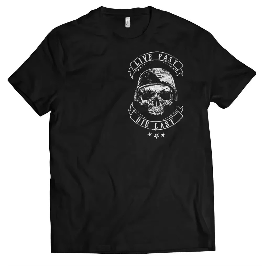American Street Retro Motorcycle Loose Large-sized Pure Cotton Short-sleeved T-shirt Tough Guy Outdoor Clothing High Quality