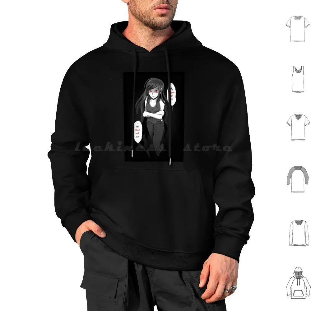 The Vampire Queen Gesugao Hoodie cotton Long Sleeve Adventure Time Vampire Queen Bisexual Black White Gesugao Anime