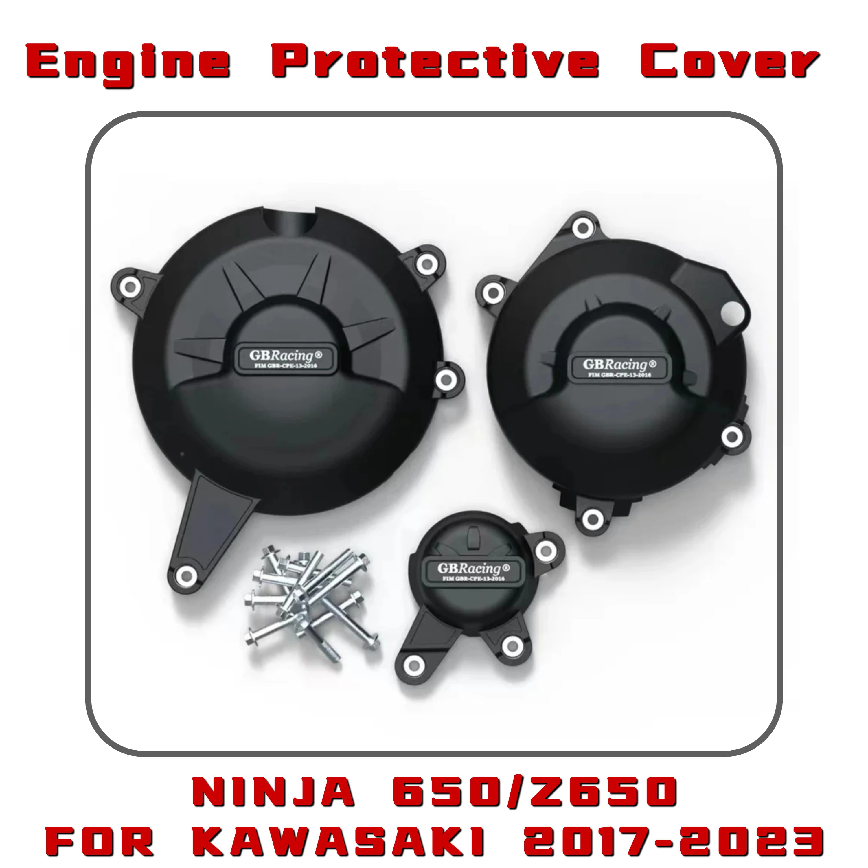 NINJA 650 Z650 รถจักรยานยนต์ฝาครอบป้องกันเครื่องยนต์สำหรับ KAWASAKI Z650 NINJA 650 2017 2018 2019-2023 สำหรับ GB เรซซิ่งฝาครอบเครื่องยนต์