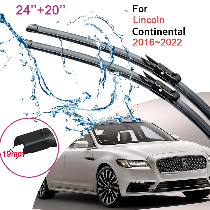 

Car Front Windshield Window Wiper Blades for Lincoln Continental 2016 2017 2018 2019 2020 2021 2022 Frameless Rubber Accessorie