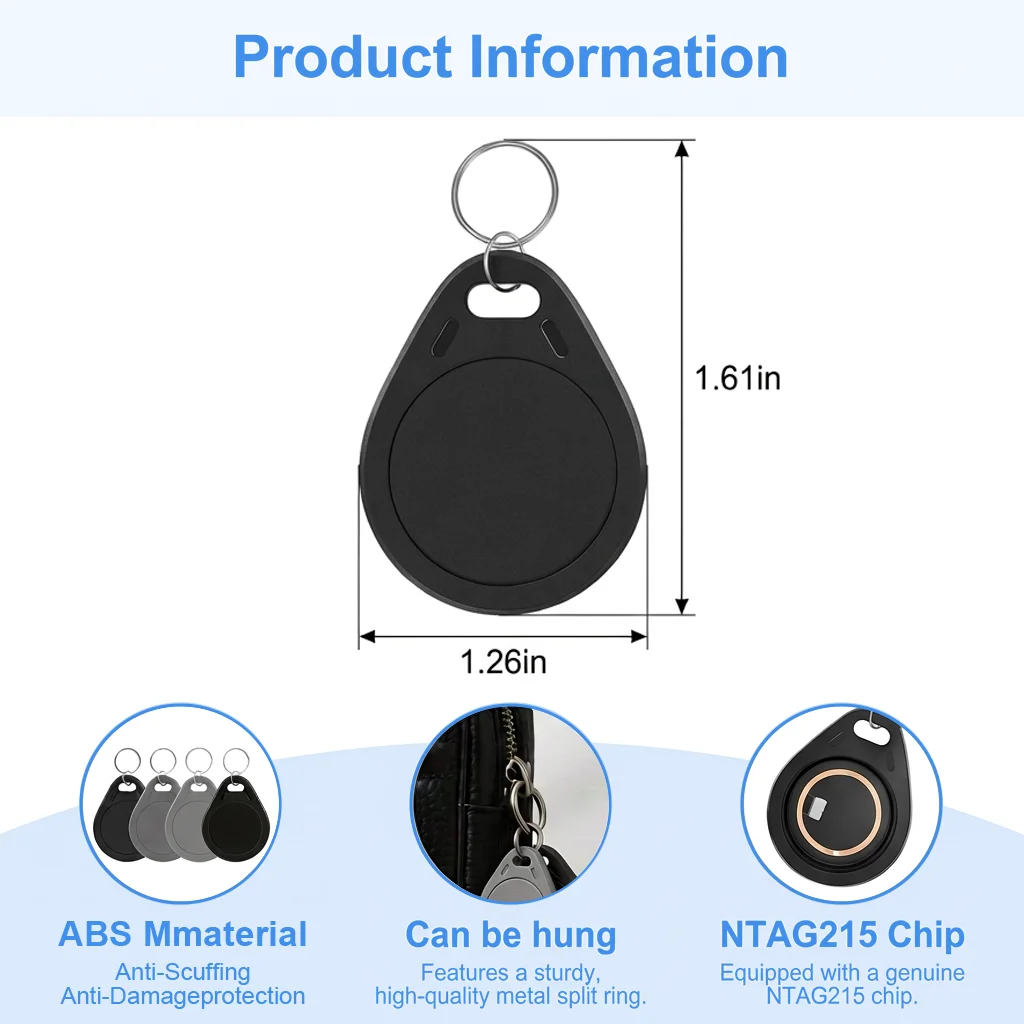 Image 4: Porte-clés NFC NTAG215, étanche IP68, réinscriptible, 504 octets, compatible avec Amiibo et Apple Shortcuts pour iOS/Android