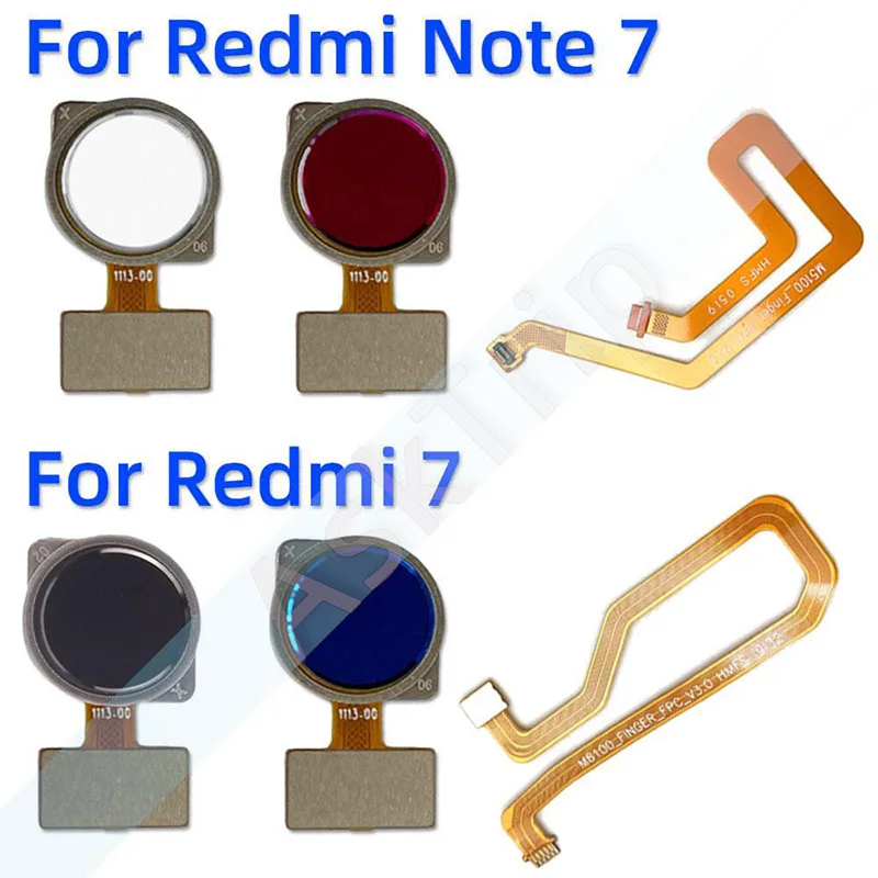 Aiinant Phone Back Button Finger Scanner Fingerprint Sensor Flex Cable For Xiaomi Redmi Note 7 Plus Prime Pro Repair Parts