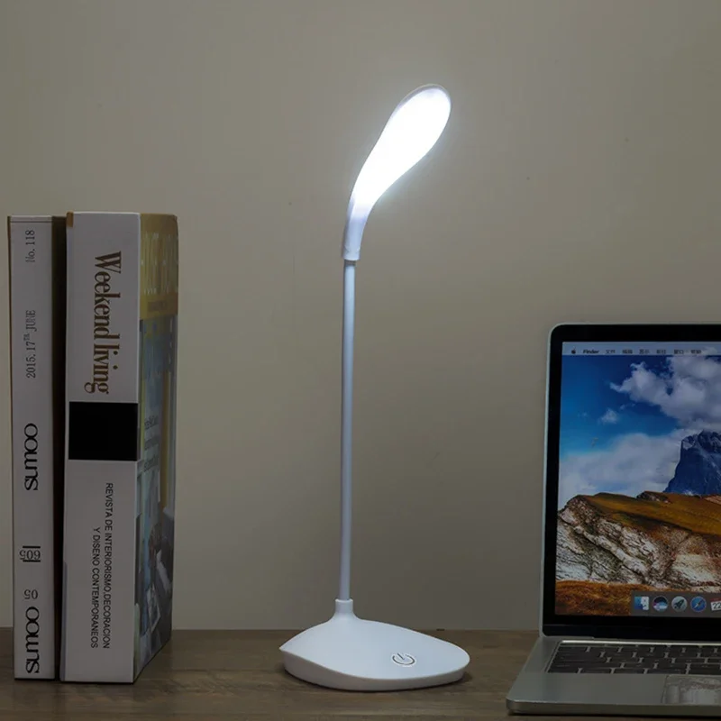 LED Reading Desk Lamp Touch Switch 3 Gear Dimming 360° Adjustable USB Charging Eye Protection Table Light Office Bedroom Bedside