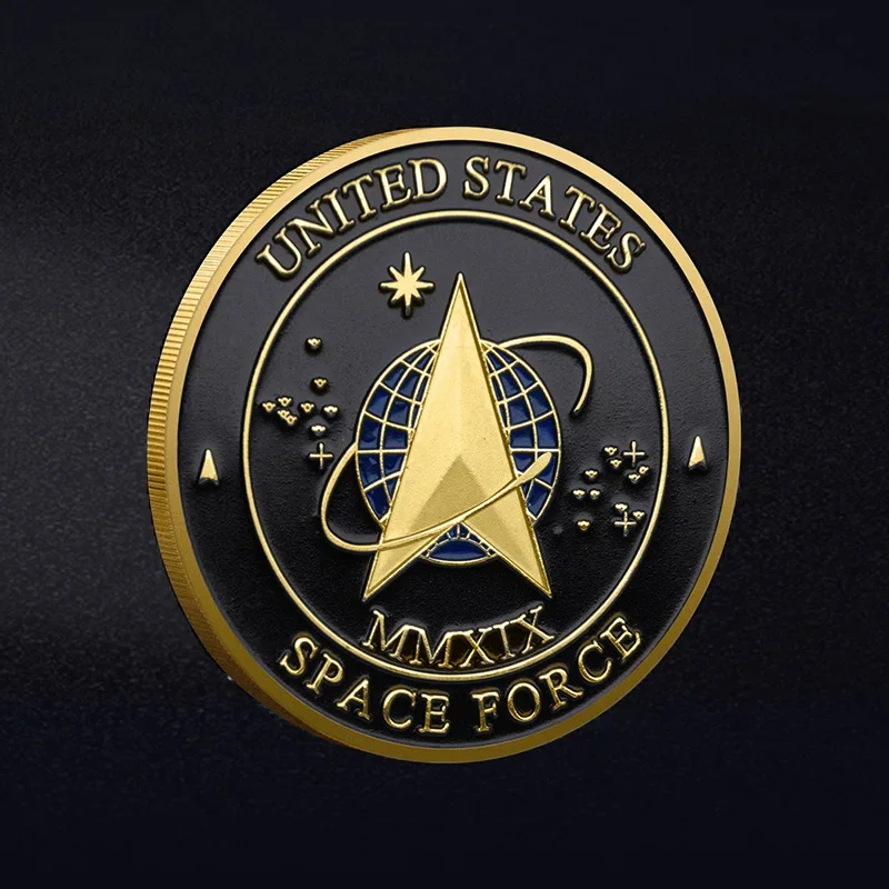 United States Space Force Challenge Coin with Gift Box US Command - USA Military Veteran Military Gifts Coin for Men