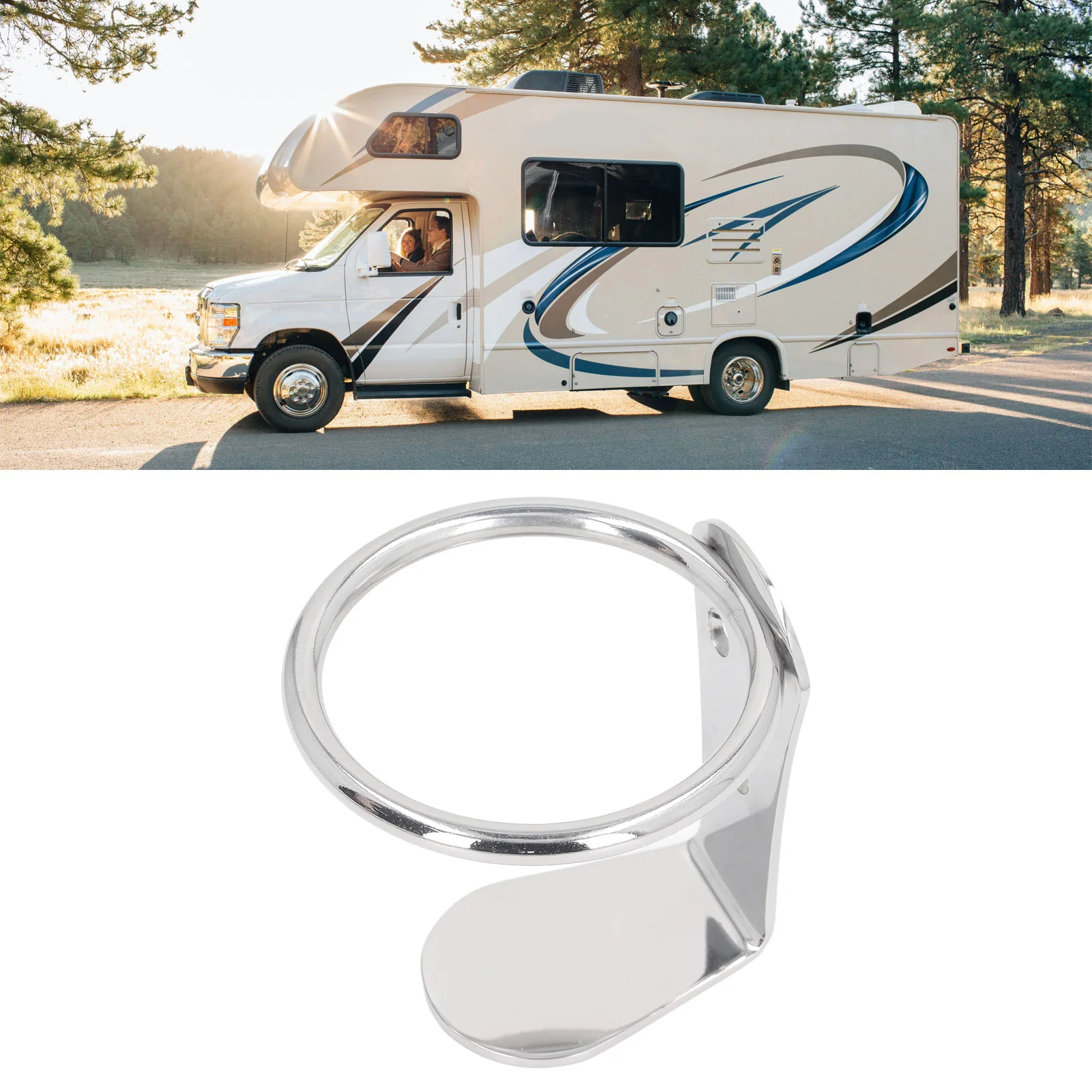 

Wall Mount Boat Cup Holder Boat Drink Holder Stainless Steel Rustproof Wall Mount Single Boat Drink Mug Holder for RV Yacht