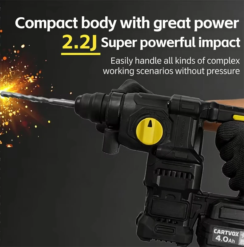 Heavy Duty Electric Hammer Drill Industrial Professional 20 V Electric Hammer Power Tool Set Brushless Motor