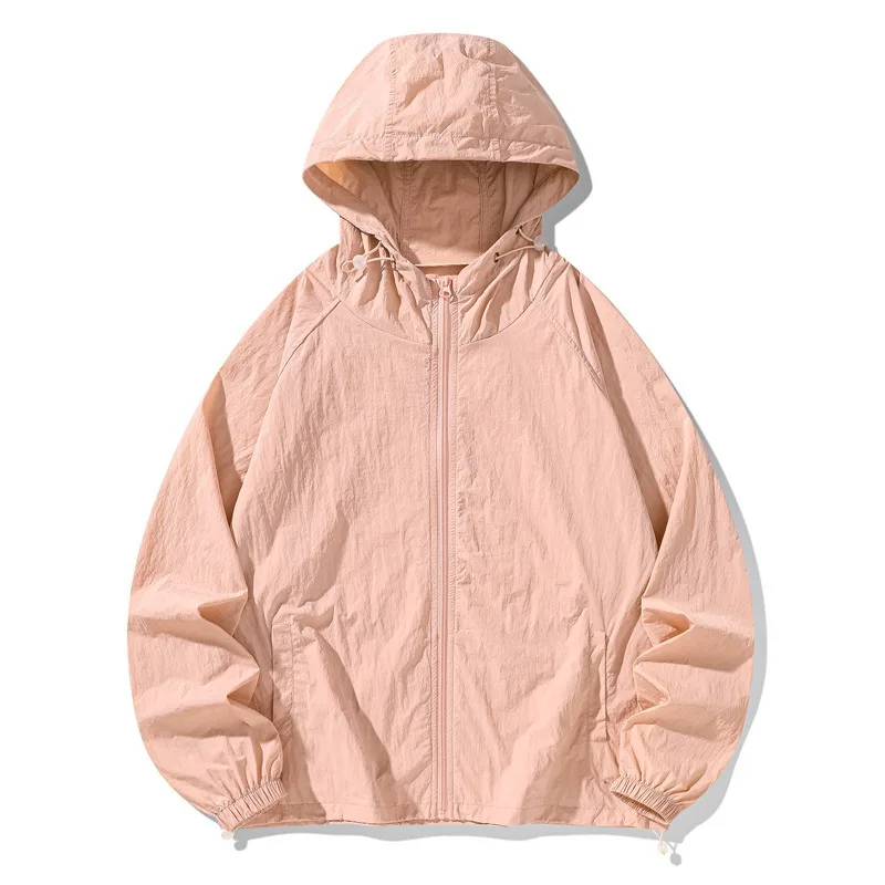 Men Lightweight Sunscreen Jacket Summer Windproof UPF50+Sun Protection Clothing Breathable Hooded Camping Jacket Oversize Hiking