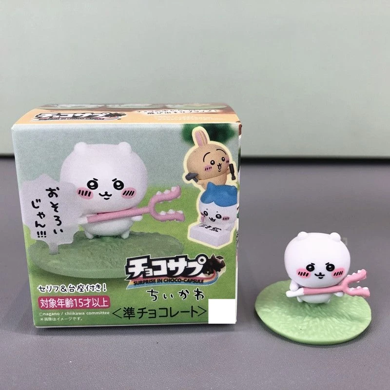 Chiikawa Choco Sup Śliczne Mini Figurki Kolekcjonerskie Zabawki Usagi Hachiware JiYi Dekoracja na Biurko Prezenty w Stylu Anime Zestaw 10 szt.