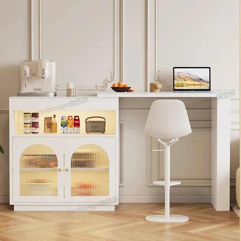 모던 화이트 바 테이블, 미니멀리스트 디자인, 거실 스퀘어 홈 스토리지 커피 테이블, Muebles Para El Hogar 장식