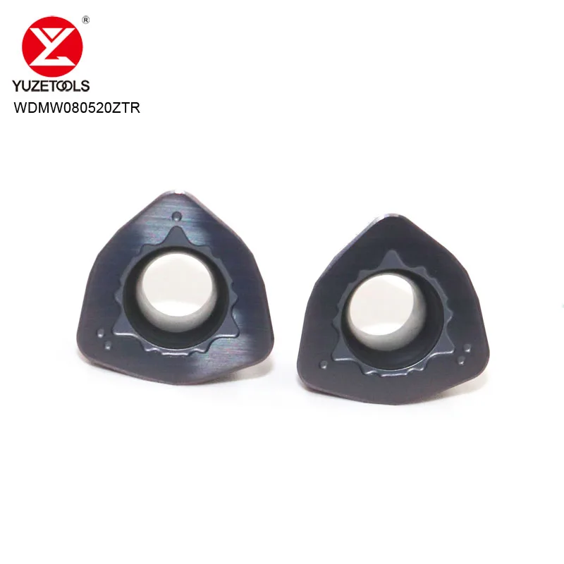 YUZE Alat CNC WDMW080520ZTR Pemotong Wajah Tunggal Karbit Maju Cepat Ke Sisipan Penggilingan untuk SKS08 Tempat Alat Cor Baja Tahan Karat