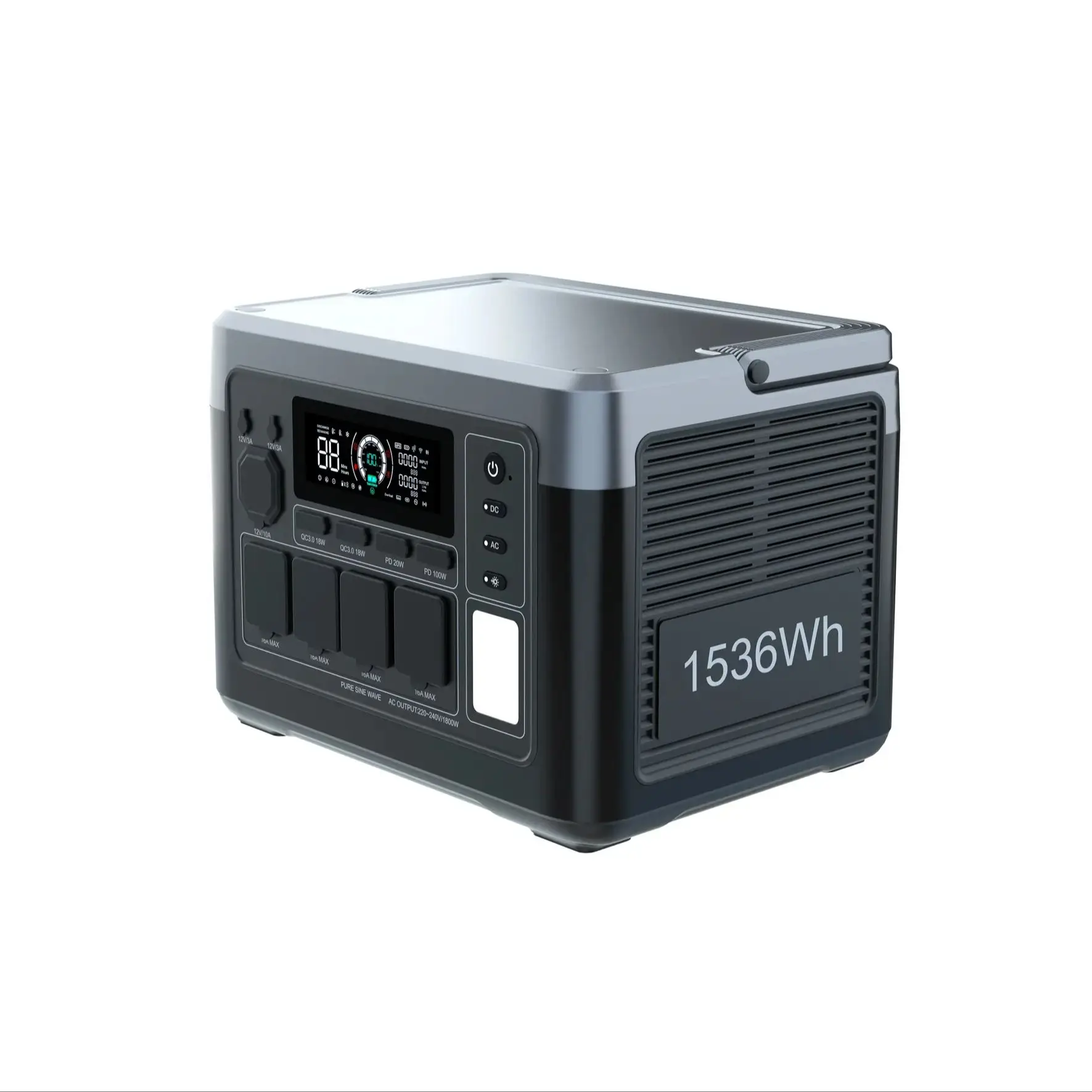 OUKITEL P1500E Plus Tragbares Kraftwerk 1800 W Ausgangsleistung 1536 Wh LiFePO4 Familie Outdoor Camping Notstromversorgung Mobile Stromversorgung