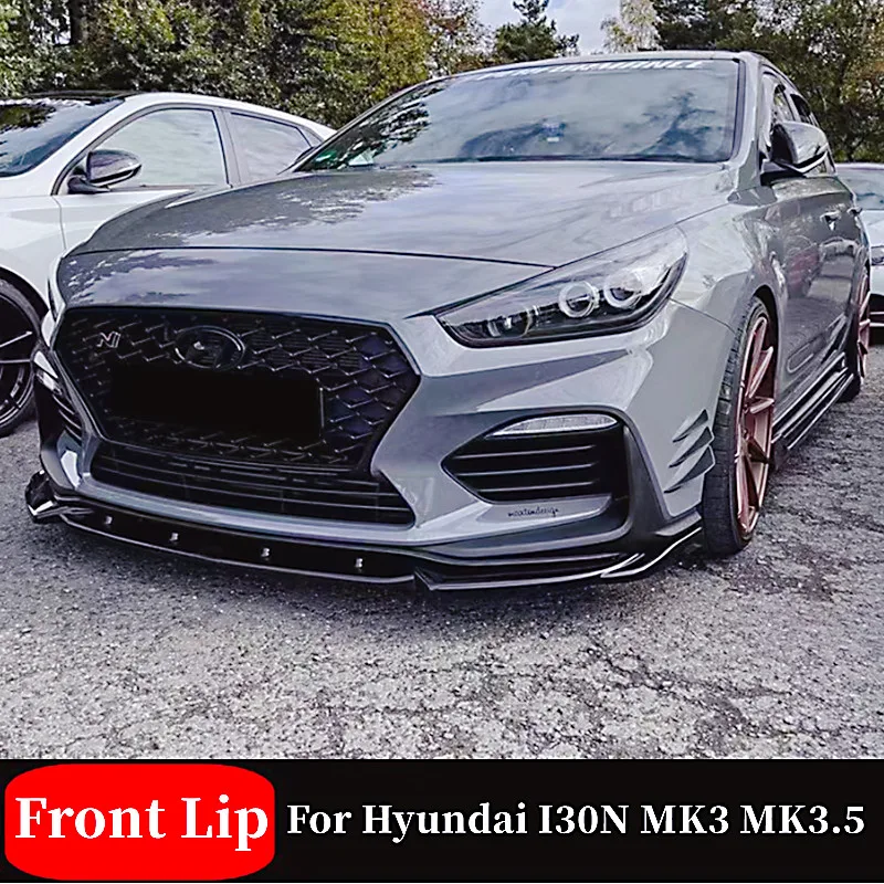 

For Hyundai I30N MK3 MK3.5 Hatchback 2017-2024 Front Bumper Splitter Lip Spoiler Diffuser Guard Body Tuning Kit