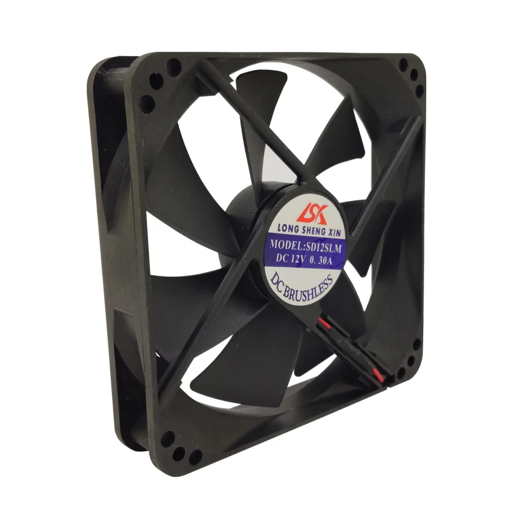 Computer Case Cooling Fan 12Cm Fan 12025-4PIN Zwart Desktop Fan Router Computer Case Power Rustige Industriële Ventilator