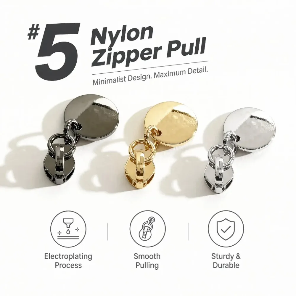5-30Pcs Metal 5# Zipper Sliders for Nylon Zippers O Pendant Zips Puller Hometextile Zip Head Replacement Accessories