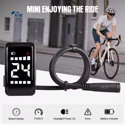 A18E-Ebike Intelligent LCD Display DZ40 Mini Ebike Screen Waterproof Electric Bike Meter For BAFANG BBS02B BBS01B BBSHD