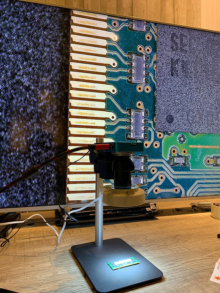 YIZHAN 2K Löt-Mikroskop HDMI USB 130X C-Mount-Objektiv 38MP Videoaufnahme Fotoaufnahme Messung für PCB-Reparatur Verstärkte Metallbasis