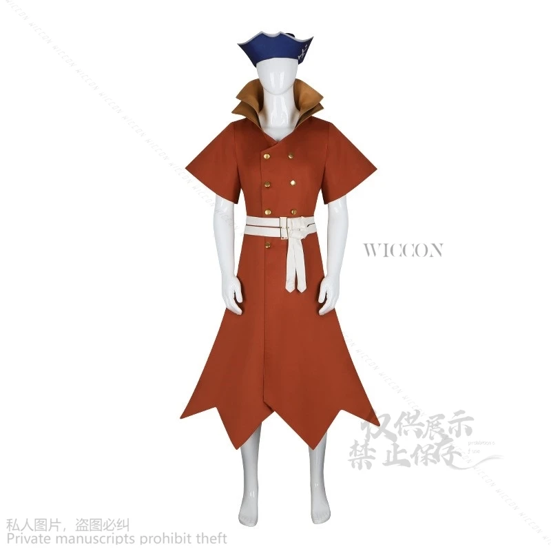 Anime Dr Nanami Ryusui Stone Cosplay Costume Red Uniform Adult Men Anime Clothing Robes And Hats Halloween Yellow Wig Roleplay